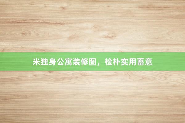 米独身公寓装修图，检朴实用蓄意